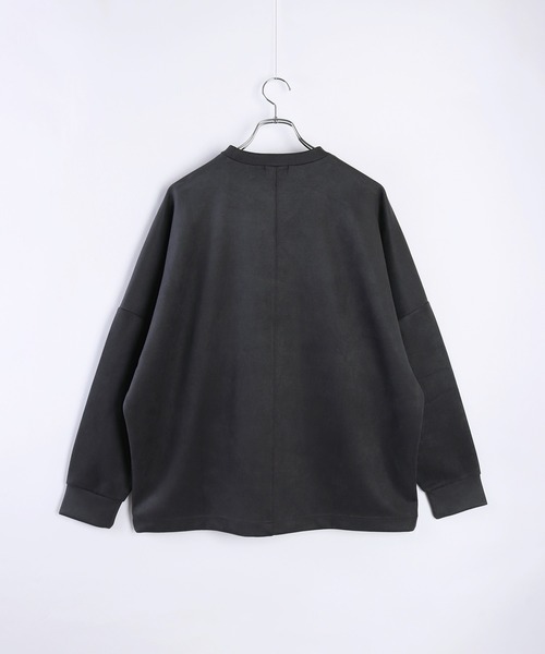 WESTSEA(ウエストシー)の「フェイクスエード 無地 ドルマンプルオーバー(Tシャツ/カットソー・メンズ・オフホワイト/グレー/チャコール/ネイビー・M/L)」の9枚目の写真