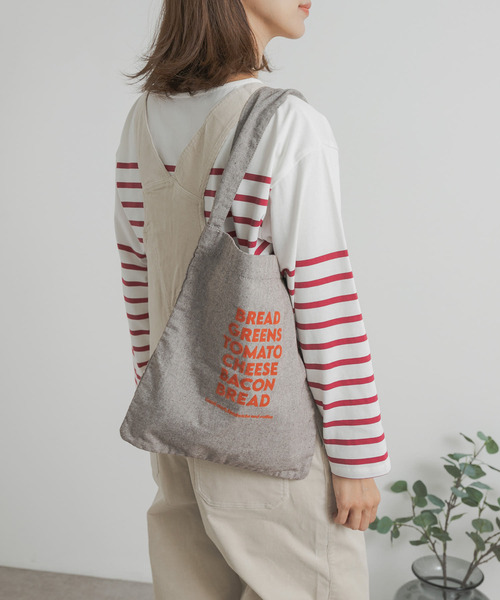 beej（ビージ）の「『別注』beej×DOORS　ロゴトート（トートバッグ・レディース・グレー/ブラウン・ONE）」の3枚目の写真