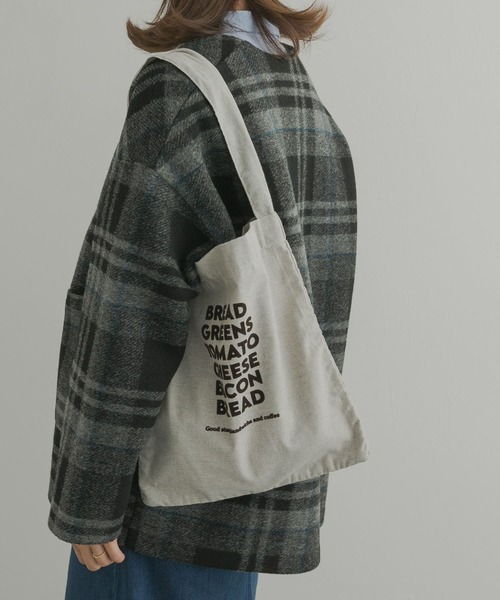 beej（ビージ）の「『別注』beej×DOORS　ロゴトート（トートバッグ・レディース・グレー/ブラウン・ONE）」の4枚目の写真