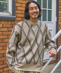 マルチパターンジャガードクルーネックウォッシャブルニット【THE CRAFT CREW PRODUCTS】