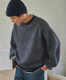 マルチパターンジャガードクルーネックウォッシャブルニット【THE CRAFT CREW PRODUCTS】
