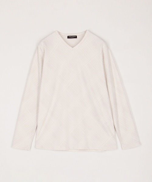 HIDEAWAYS NICOLE(ハイダウェイニコル)の「ブリスターチェックJQVネックプルオーバー(Tシャツ/カットソー・メンズ・ボルドー/ホワイト×ブラック/ホワイト×グレー/ブラック×ホワイト・MEDIUM/LARGE/X-LARGE)」の22枚目の写真