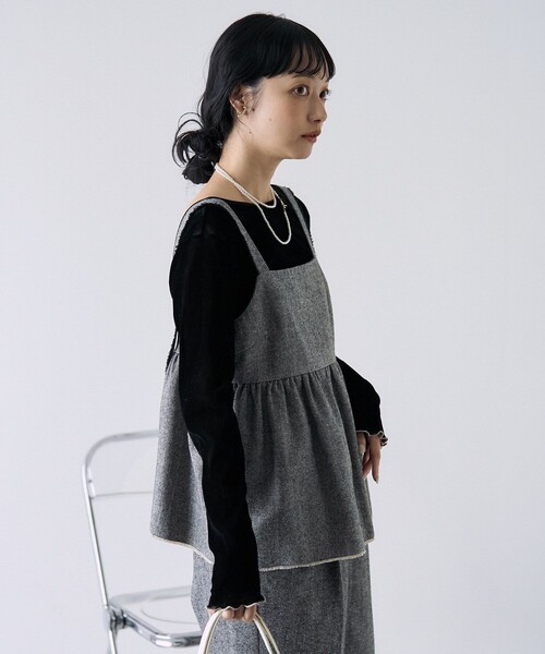 FREAK'S STORE(フリークスストア)の「ツイードビスチェ(キャミソール・レディース・ブラック/ブラウン・フリ-)」の7枚目の写真