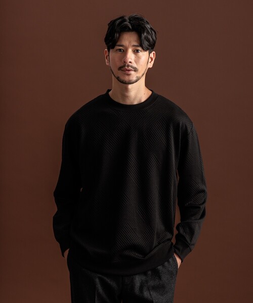 THE SHOP TK (ザ ショップ ティーケー )の「◆ふくれキルティングプルオーバー(Tシャツ/カットソー・メンズ・ブラック/オフホワイト/ネイビー・02/03/04)」の6枚目の写真