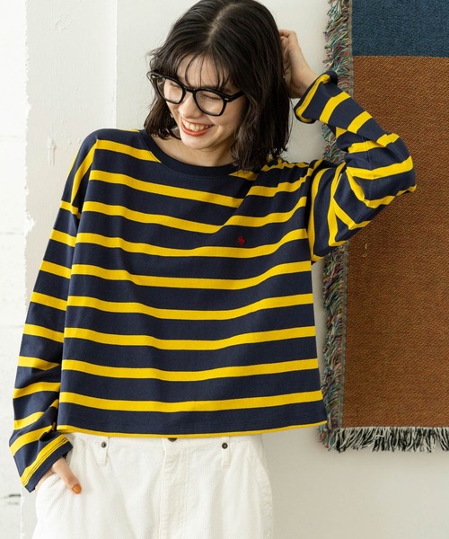 POLO BCS（ポロ ビーシーエス）の「【POLO BCS(ポロ・ビーシーエス)】アソートロンＴ（Tシャツ/カットソー・レディース・オフホワイト/グレー/ネイビー/ダークブルー・SHORT/LONG）」の4枚目の写真