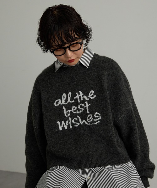 セール】《UNISEX》シャギーメッセージニット（ニット/セーター
