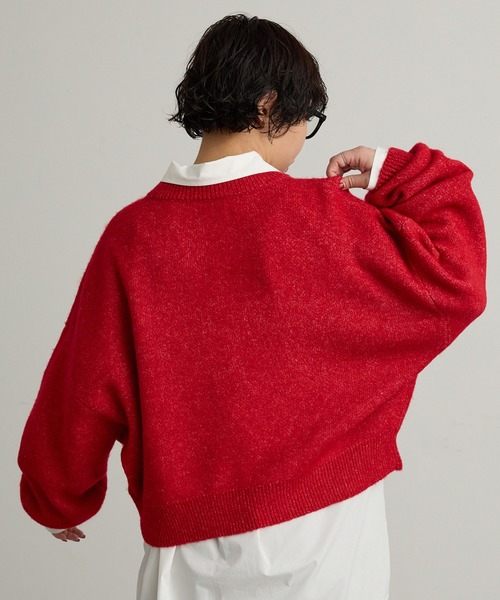 EHYUMI(エヒュミ)の「【EHYUMI】ロゴニットプルオーバー(ニット/セーター・レディース・ブルー/チャコール/レッド・FREE)」の13枚目の写真