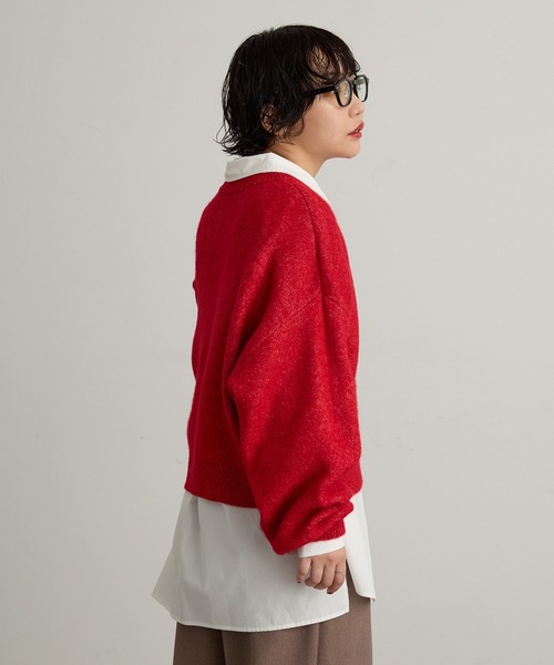 EHYUMI(エヒュミ)の「【EHYUMI】ロゴニットプルオーバー(ニット/セーター・レディース・ブルー/チャコール/レッド・FREE)」の14枚目の写真