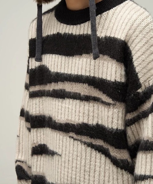 ☆men's 秋冬 ストライプ ボーダー ニット セーター 厚手 セール】【新色展開】男性秋冬厚手セーターボーダー ニット