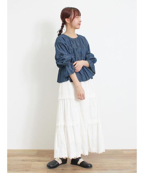 Samansa Mos2（サマンサ モスモス）の「切替レースぺチスカート（スカート・レディース・ブラック/キナリ/モカ・F）」の20枚目の写真