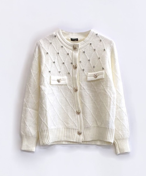 Simone Rocha ビジュー付きライトブルーカーディガン