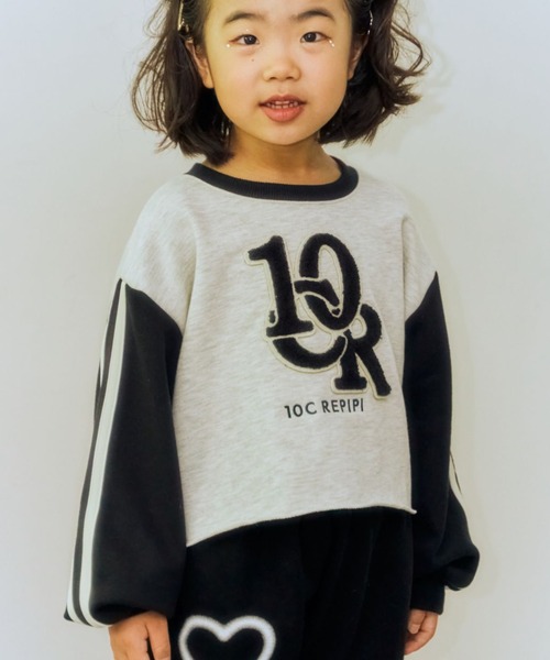 10C REPIPI（ジューシーレピピ）の「【10C REPIPI】サガラワッペンショートスウェット（スウェット・キッズ・アイボリー/グレー/サックスブルー・130cm/110cm/120cm）」の2枚目の写真