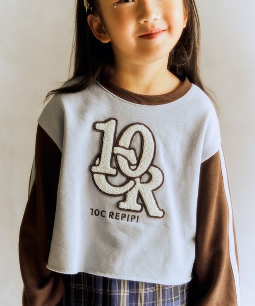 10C REPIPI（ジューシーレピピ）の「【10C REPIPI】サガラワッペンショートスウェット（スウェット・キッズ・アイボリー/グレー/サックスブルー・130cm/110cm/120cm）」の3枚目の写真