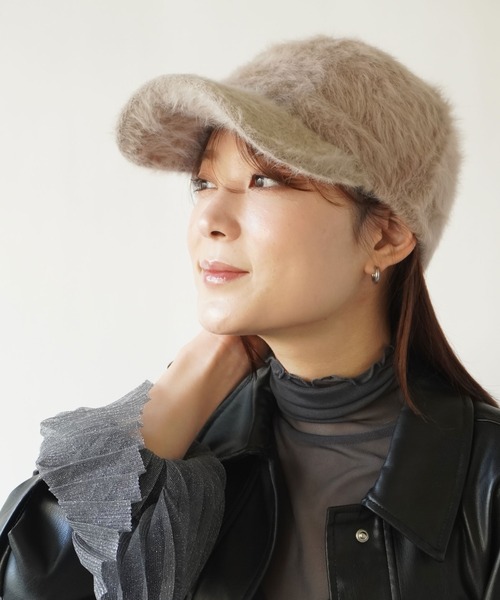 ammy.（エイミードット）の「【 ammy. / エイミードット 】 ヘアリー エコファー キャップ（キャップ・レディース・ホワイト/ブラック/グレイッシュベージュ・FREE）」の3枚目の写真