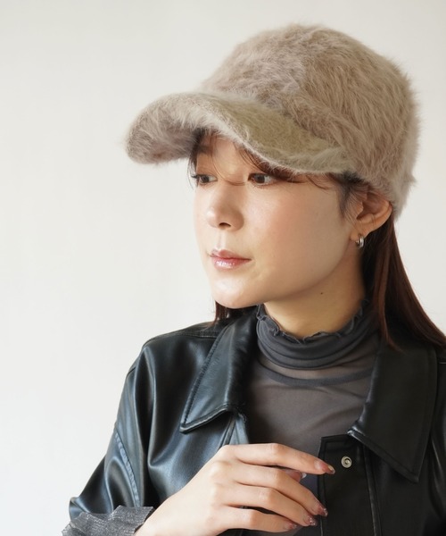 ammy.（エイミードット）の「【 ammy. / エイミードット 】 ヘアリー エコファー キャップ（キャップ・レディース・ホワイト/ブラック/グレイッシュベージュ・FREE）」の14枚目の写真