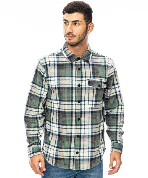 BILLABONG(ビラボン)の「BILLABONG メンズ FURNACE FLANNEL 長袖シャツ 【2024年秋冬モデル】/ビラボン総柄フリース長袖シャツ(シャツ/ブラウス・メンズ・グレー/ブラウン系その他/グリーン系その他・MEDIUM/LARGE/X-LARGE)」の2枚目の写真
