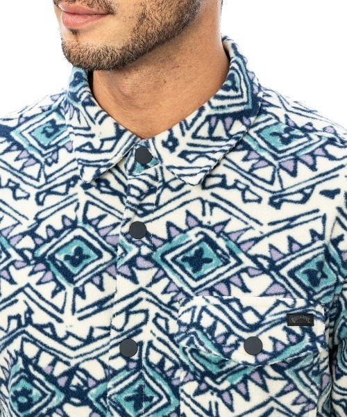 BILLABONG(ビラボン)の「BILLABONG メンズ FURNACE FLANNEL 長袖シャツ 【2024年秋冬モデル】/ビラボン総柄フリース長袖シャツ(シャツ/ブラウス・メンズ・グレー/ブラウン系その他/グリーン系その他・MEDIUM/LARGE/X-LARGE)」の6枚目の写真