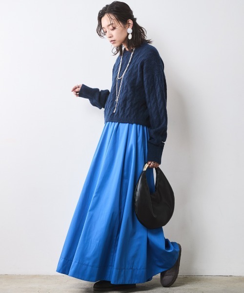 CHIC STYLE（シックスタイル）の「【販売終了】ケーブル編ショートニットプルオーバー ＜大きいサイズ有＞シックスタイル（ニット/セーター・レディース・ネイビー/グレー・M/L/LL/3L/4L/5L）」の17枚目の写真