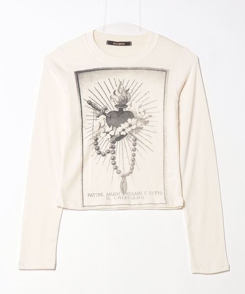XU（エックスユー）の「【Never mind the XU】tattoo design tops / 【ネバーマインド ザ エックスユー】タトゥーデザインプリント長袖Tシャツ（Tシャツ/カットソー・レディース・カーキ/ブラック/クリーム・ONE SIZE）」の11枚目の写真