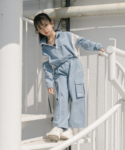 URBAN CHERRY(アーバンチェリー)の「【U.TRACK】サイドラインルーズカーゴパンツ(カーゴパンツ・キッズ・ブルー/ブラック/ピンク・150cm/140cm/130cm/120cm/110cm)」の19枚目の写真