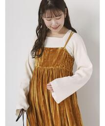 ehka sopo | フレアスリーブスクエアネックリブニット(ニット/セーター)