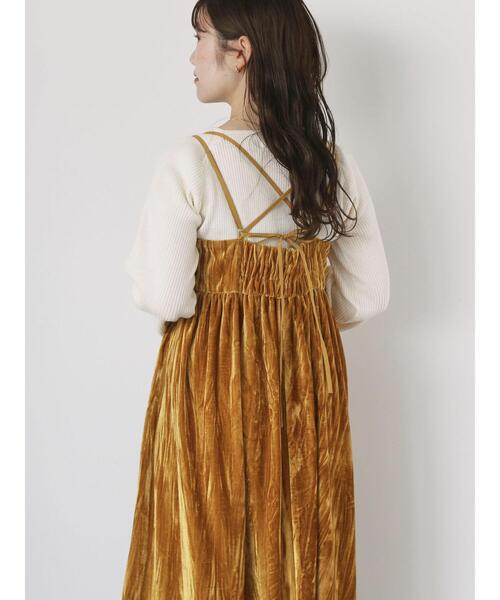 ehka sopo（エヘカソポ）の「フレアスリーブスクエアネックリブニット（ニット/セーター・レディース・グレー/キナリ/ブラック・F）」の21枚目の写真