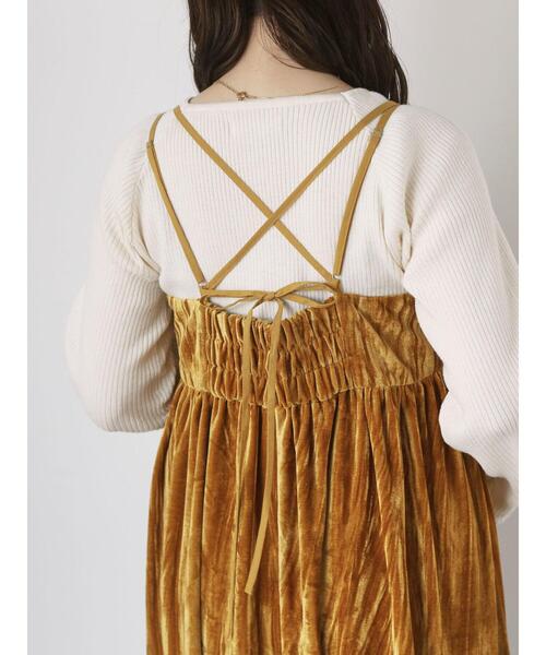 ehka sopo（エヘカソポ）の「フレアスリーブスクエアネックリブニット（ニット/セーター・レディース・グレー/キナリ/ブラック・F）」の22枚目の写真