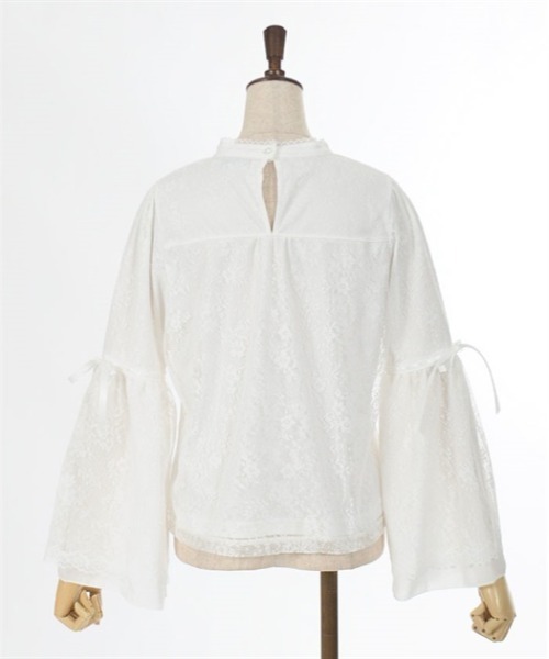 axes femme POETIQUE（アクシーズファムポエティック）の「リボン付レース姫袖ブラウス（シャツ/ブラウス・レディース・ホワイト/ブラック/グレー・MEDIUM）」の8枚目の写真