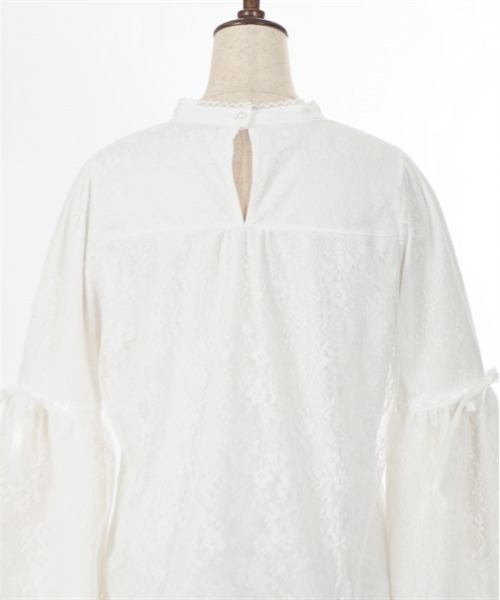 axes femme POETIQUE（アクシーズファムポエティック）の「リボン付レース姫袖ブラウス（シャツ/ブラウス・レディース・ホワイト/ブラック/グレー・MEDIUM）」の12枚目の写真