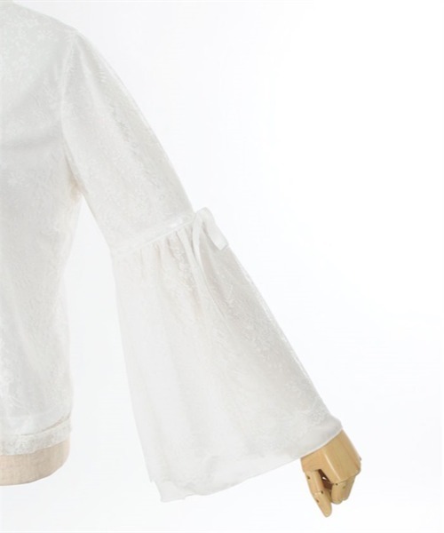 axes femme POETIQUE（アクシーズファムポエティック）の「リボン付レース姫袖ブラウス（シャツ/ブラウス・レディース・ホワイト/ブラック/グレー・MEDIUM）」の14枚目の写真