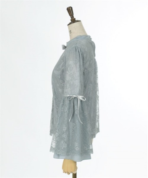 axes femme POETIQUE（アクシーズファムポエティック）の「リボン付レース姫袖ブラウス（シャツ/ブラウス・レディース・ホワイト/ブラック/グレー・MEDIUM）」の16枚目の写真