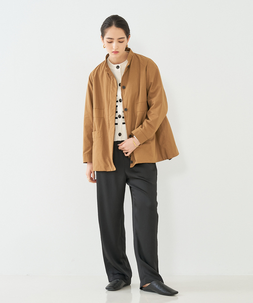 collex（コレックス）の「ギャザージップアップブルゾン（ブルゾン・レディース・ブラック/ダークベージュ・フリー）」の4枚目の写真