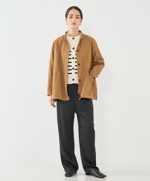 collex（コレックス）の「ギャザージップアップブルゾン（ブルゾン・レディース・ブラック/ダークベージュ・フリー）」の5枚目の写真