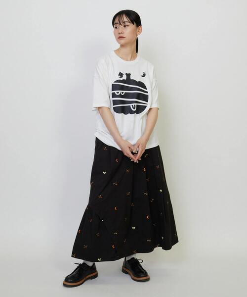FRAPBOIS(フラボア)の「パンプキーT(Tシャツ/カットソー・レディース・ホワイト/パープル・1/2)」の9枚目の写真