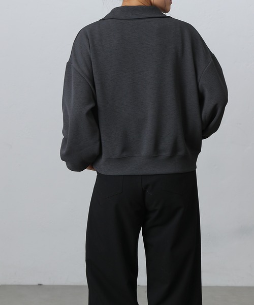 COLONY 2139（コロニートゥーワンスリーナイン）の「ジョーゼットダンボールトラックジャケット（ジャージ・レディース・チャコールグレー/オフホワイト/ブラック・FREE）」の22枚目の写真