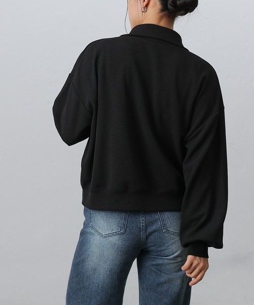 COLONY 2139（コロニートゥーワンスリーナイン）の「ジョーゼットダンボールトラックジャケット（ジャージ・レディース・チャコールグレー/オフホワイト/ブラック・FREE）」の14枚目の写真