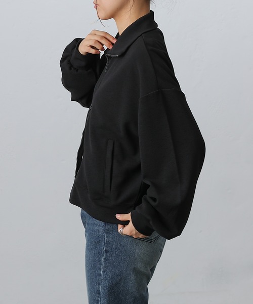 COLONY 2139（コロニートゥーワンスリーナイン）の「ジョーゼットダンボールトラックジャケット（ジャージ・レディース・チャコールグレー/オフホワイト/ブラック・FREE）」の15枚目の写真