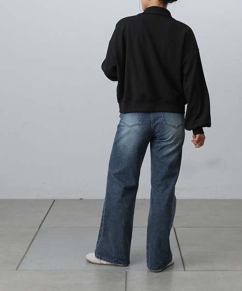 COLONY 2139（コロニートゥーワンスリーナイン）の「ジョーゼットダンボールトラックジャケット（ジャージ・レディース・チャコールグレー/オフホワイト/ブラック・FREE）」の18枚目の写真