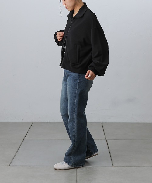 COLONY 2139（コロニートゥーワンスリーナイン）の「ジョーゼットダンボールトラックジャケット（ジャージ・レディース・チャコールグレー/オフホワイト/ブラック・FREE）」の19枚目の写真