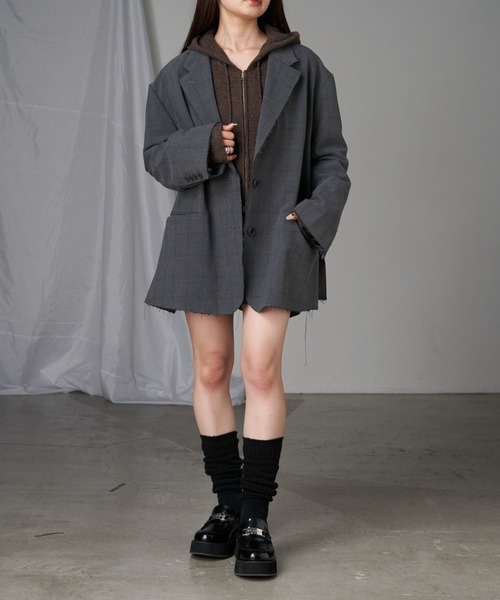 RAY CASSIN（レイカズン）の「【本日限定！リバイバル販売決定】ニットフードダブルジップブルゾン（ニット/セーター・レディース・ブラウン系1/レッド/ホワイト系1/チャコールグレー/アイボリー・FREE）」の15枚目の写真