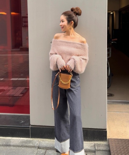 KOBE LETTUCE（コウベレタス）の「[ manaodaysさんコラボ ] マルチwayシャギーニットトップス（ニット/セーター・レディース・カーキ/オフホワイト/チャコール/ピンク・M/TM）」の11枚目の写真