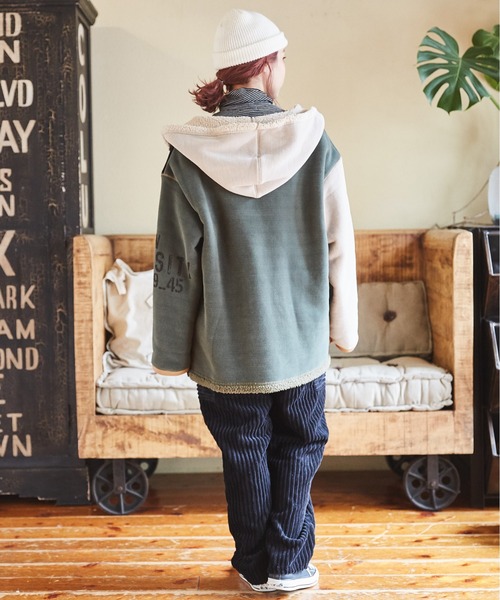 CUBE SUGAR(キューブシュガー)の「裏ボアベロアジップアップパーカージャケット(その他アウター・レディース・ナチュラル/マルチ/ブラック/グリーン・M)」の19枚目の写真