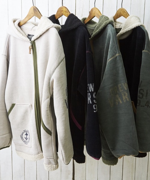 CUBE SUGAR(キューブシュガー)の「裏ボアベロアジップアップパーカージャケット(その他アウター・レディース・ナチュラル/マルチ/ブラック/グリーン・M)」の20枚目の写真