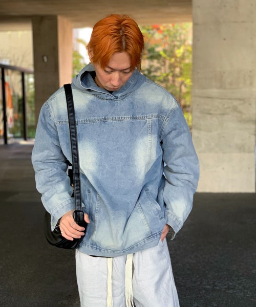 セール】切り替えデザインデニムアノラックパーカー（パーカー）｜link