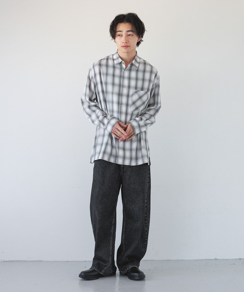 LOWRYS FARM(ローリーズファーム)の「オンブレチェックシャツLS 290884(シャツ/ブラウス・メンズ・アイボリー/ブルー・MEDIUM/LARGE)」の10枚目の写真