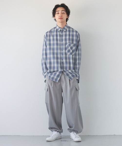 LOWRYS FARM(ローリーズファーム)の「オンブレチェックシャツLS 290884(シャツ/ブラウス・メンズ・アイボリー/ブルー・MEDIUM/LARGE)」の6枚目の写真