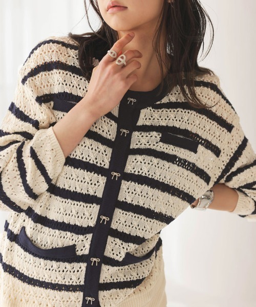 セール】リボンボタンレースカーディガン（カーディガン/ボレロ