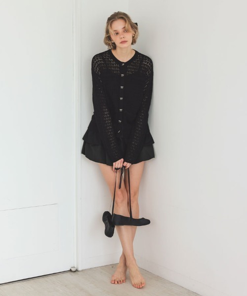 セール】リボンボタンレースカーディガン（カーディガン/ボレロ