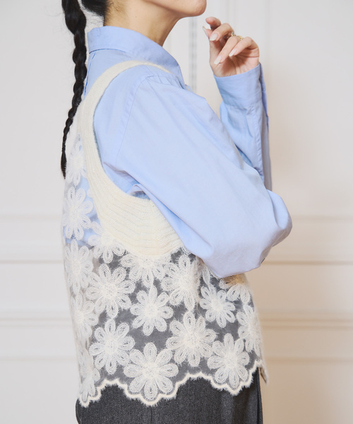 IÉNA LA BOUCLE Brocheレースタンク IENA LA BOUCLE（イエナラブークル）の「IENA LA BOUCLE Broche