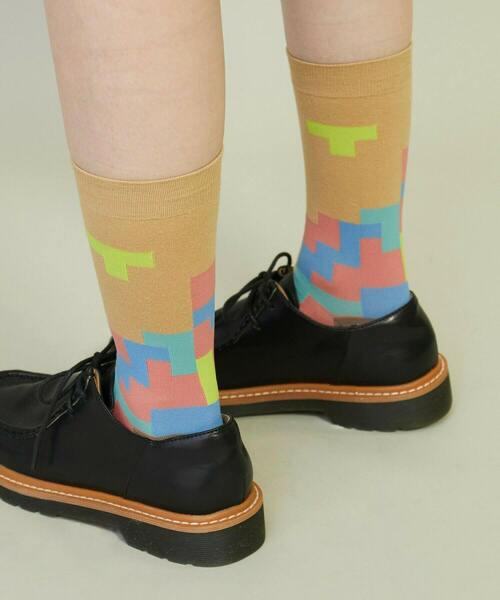 FRAPBOIS(フラボア)の「キューブソックス(ソックス/靴下・レディース・ブラック/ベージュ/ピンク・FREE)」の8枚目の写真